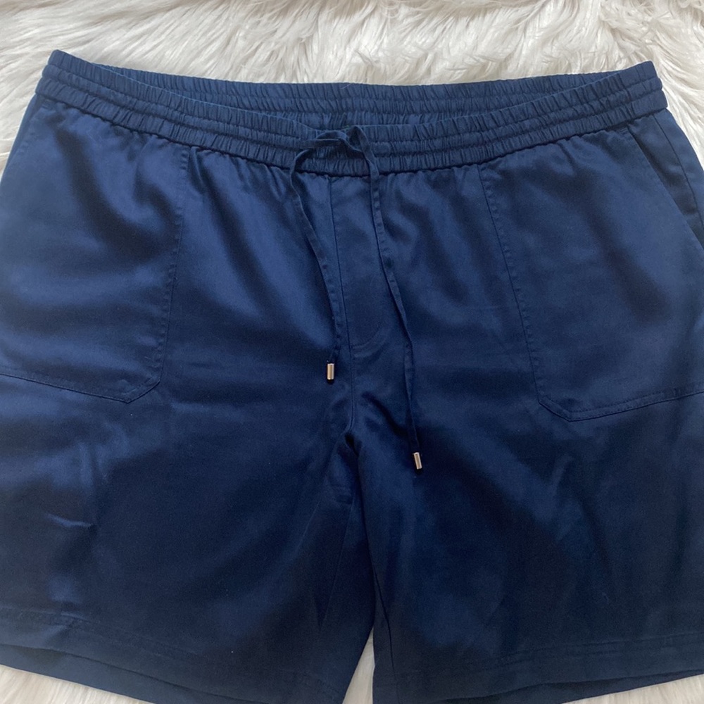 Lauren Ralph Lauren, Sz 20W, Dark Navy Blue Elastic Waste w/ tie wrap, 4-pockets - Picture 3 of 16